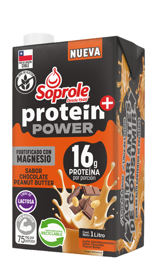 Leche Protein+ Power semidescremada  Chocolate Peanut Butter 1L